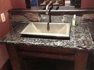 Polished Granite with Raw Edging